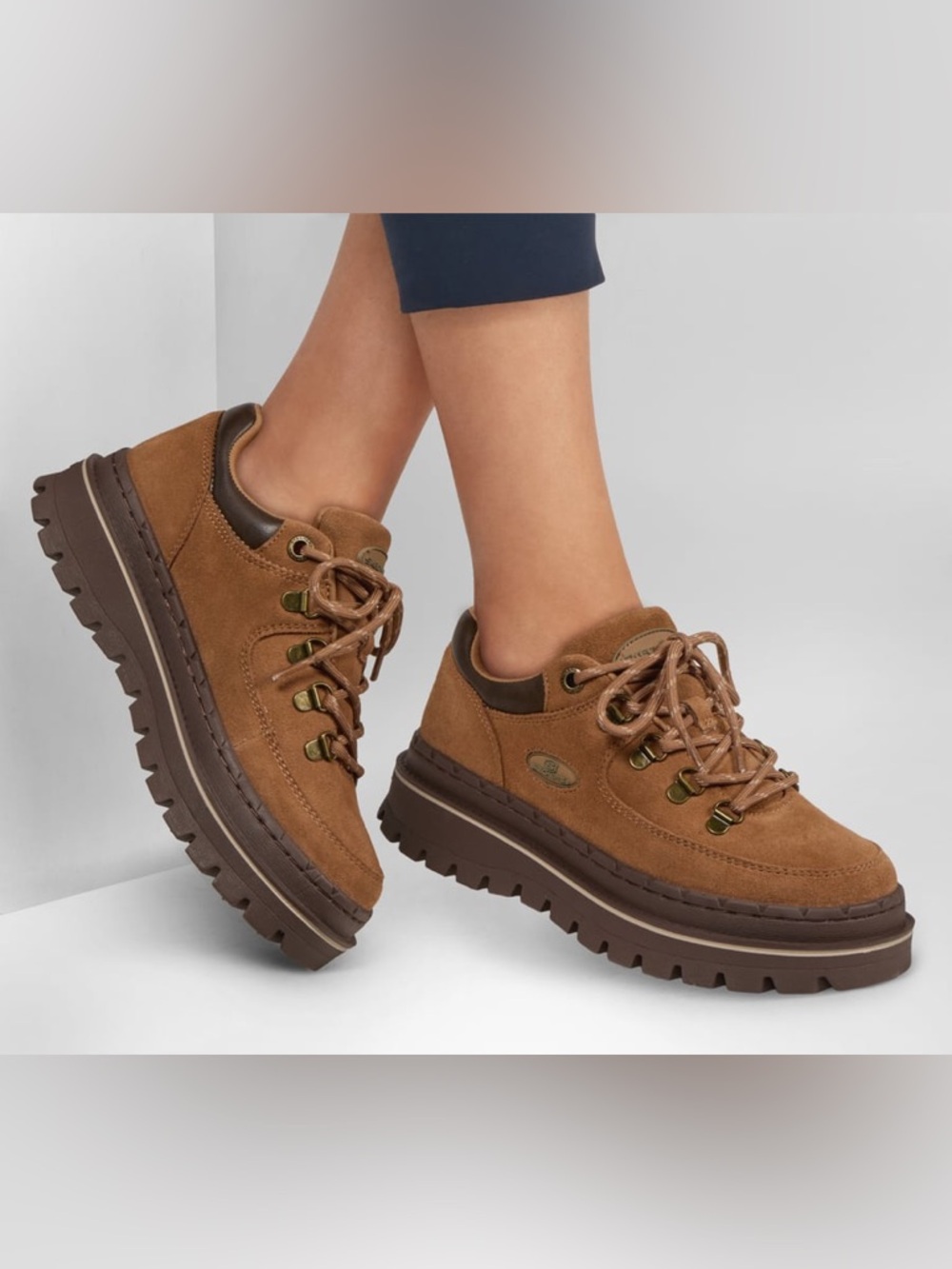 Chunky Suede Platform Sneaker - Brown
